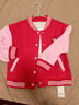 戴維貝拉（DAVE＆BELLA）中大童外套冬裝新款女童長(cháng)袖棒球服小女孩加絨運動(dòng)外衣兒童上衣 紅色【現貨】 130 cm（建議身高120-130cm） 曬單實(shí)拍圖
