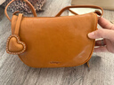 食草堂[禮盒包裝]包包女2026新款單肩斜挎包頭層植鞣牛皮輕奢禮物千靈 日落黃 曬單實(shí)拍圖
