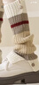 JIOESC紐扣堆堆襪套美拉德拼色襪套女春秋款JK毛線(xiàn)針織秋天彩色腿套襪子 米白 1雙 曬單實(shí)拍圖
