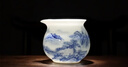 瓷都窯火耐熱手繪青花瓷山水公道杯 景德鎮陶瓷分茶器茶海茶道配件勻杯 高山流水【180ml】 曬單實(shí)拍圖