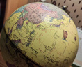 日本MUJIU仿古地球儀輕奢低調復古AR高清3d立體辦公室擺件 特大號32cm仿古(木底) 曬單實(shí)拍圖