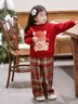 5+（FivePlus）童裝女童套裝2026馬年本命年紅色12歲女孩新年衣服 酒紅+紅格120 曬單實(shí)拍圖