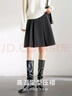 尚都比拉半身裙女裝秋冬新款學(xué)院風(fēng)百褶裙小個(gè)子簡(jiǎn)約A字短裙 曬單實(shí)拍圖