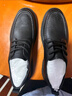 意爾康男鞋英倫風(fēng)商務(wù)系帶休閑鞋平底舒適皮鞋男 96972W 黑色  40 曬單實(shí)拍圖