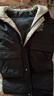ASK JUNIOR男童羽絨服冬裝兒童中長(cháng)款加厚保暖白鴨絨連帽外套 黑色 150 克重125g 曬單實(shí)拍圖