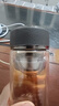 雷德夫（LEIDFOR）G22雙層玻璃杯 男士 茶水分離 茶杯水杯禮物 曜石黑 500ml 曬單實(shí)拍圖