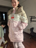 鴨鴨兒童羽絨服男女童冬季新學(xué)生中長(cháng)款學(xué)院風(fēng)保暖加厚中大童裝外套HF 淺粉色 165 曬單實(shí)拍圖