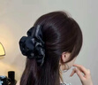HANS’F章若楠同款亮鉆蓬松泡泡抓夾頭飾2026女神節送女生新款盤(pán)發(fā)鯊魚(yú)夾 大號13cm黑色 曬單實(shí)拍圖