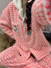 另塵特價(jià)清倉睡衣女春秋冬季珊瑚絨加絨加厚保暖可愛(ài)法蘭絨家居服套裝 2C-D25033 語(yǔ)音貓咪 2XL 曬單實(shí)拍圖