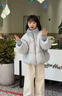 元氣小猴女童短款羽絨服冬裝2025新款兒童90白鴨絨大童女孩加厚面包服外套 灰藍色 170 cm 曬單實(shí)拍圖