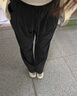 禾戀淑褲子女春秋寬松闊腿褲直筒休閑褲女褲運動(dòng)黑色長(cháng)褲山本褲小個(gè)子 軟軟糯米褲【深灰】 M 【建議80-100斤】 曬單實(shí)拍圖