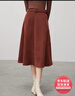凡琴磨毛微A型半裙秋冬中長(cháng)款傘裙復古簡(jiǎn)約氣質(zhì)  343Q73145 磚紅色 M 曬單實(shí)拍圖