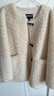 UR2026春季新款女裝氣質(zhì)毛絨感牛角扣圓領(lǐng)外套UWM150121 米白 M 曬單實(shí)拍圖