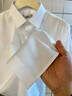 柒牌（SEVEN）【10A抗菌2A防螨/莫代爾】商務(wù)短袖襯衫男士2026春夏季新品 大白 42 曬單實(shí)拍圖