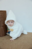 湯尼倍兒嬰兒斗篷冬季毛絨加厚保暖披肩寶寶外出防風(fēng)連帽披風(fēng)外套 白色/星星 80 cm 曬單實(shí)拍圖