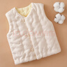 棉谷朵兒童純棉花手工馬甲男女寶寶秋冬季加厚居家服裝寶寶背心保暖馬甲 黃色條紋 73cm 曬單實(shí)拍圖