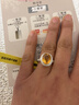 寶卡伊天然黃水晶戒指女925銀鑲高品金橘色戴妃款水晶戒指 3克拉珍寶級戴妃款 曬單實(shí)拍圖