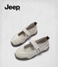 Jeep運動(dòng)瑪麗珍鞋女淺口單鞋女舒適軟底魔術(shù)貼一腳蹬女鞋 灰色  40  曬單實(shí)拍圖