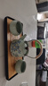 初伍天青汝窯茶具小套裝三件套干泡茶托盤(pán)家用宿舍泡茶提梁壺茶杯整套 曬單實(shí)拍圖