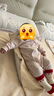 戴維貝拉新生兒爬服女寶寶春裝連體衣嬰兒棉哈衣包屁衣 曬單實(shí)拍圖