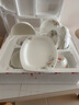 順祥骨瓷碗盤(pán)餐具套裝中式碗碟家用餐具整套陶瓷碗具釉中彩碗筷禮盒 繁花8人食37件套 曬單實(shí)拍圖