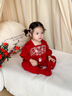 G.duck小黃鴨滿(mǎn)月嬰兒衣服春秋季新生兒連體衣周歲禮服女寶寶唐裝中國風(fēng) 紅色 73cm 73碼3-7月【建議寶寶6-8公斤左右】CM 曬單實(shí)拍圖