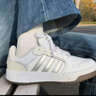 adidas ENTRAP美式校園風(fēng)運動(dòng)少年感復古籃球風(fēng)板鞋男女阿迪達斯 白色/暗銀金屬/樹(shù)脂黃   38 曬單實(shí)拍圖