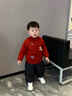 齊齊熊（ciciibear）[力安推薦]齊齊熊寶寶毛衣冬男童紅色毛線(xiàn)衣兒童新年半拉鏈 曬單實(shí)拍圖