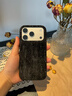 素洛適用蘋(píng)果17promax手機殼秋冬滿(mǎn)天星閃鉆絲絨iPhone16pro創(chuàng  )意簡(jiǎn)約輕奢15高顏值時(shí)尚女14大孔保護套 黑色-滿(mǎn)天星閃鉆絨布 iPhone 17 Pro 曬單實(shí)拍圖