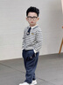 班喜迪男童套裝春裝2026新款帥氣寶寶衛衣嬰兒束腳褲春秋兒童衣服小童裝 藏青色 120 曬單實(shí)拍圖