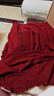 恒源祥寬松低圓領(lǐng)羊毛針織開(kāi)衫女2025新款小外搭配裙子薄款毛衣短外套 酒紅色 XL 120-130斤 曬單實(shí)拍圖