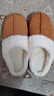 棉拖男棉拖女居家棉拖鞋加絨棉拖鞋男保暖鞋月子鞋女包頭拖女 卡其色 38-39 偏小一碼 曬單實(shí)拍圖