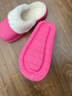 樸西冬季防水可拆卸棉拖鞋女士保暖室內厚底防滑可外穿 樹(shù)莓紅 40-41 曬單實(shí)拍圖