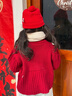 英氏（YEEHOO）【商場(chǎng)同款】嬰兒帽子女童秋冬保暖羊毛新年帽子百搭休閑毛織帽 新年紅 52（建議頭圍50-52cm） 曬單實(shí)拍圖