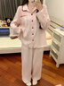 倩升粉色格子春秋季長(cháng)袖寬松睡衣秋款女2026新款高級感休閑家居服套裝 3053 粉格子 L 曬單實(shí)拍圖
