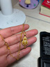 老鋪黃金古法手工足金項鏈 · 福祿鉆飾吊墜（金鏈款） 小號鎖骨鏈款金重約9.6g 曬單實(shí)拍圖