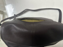 裘真新年禮物 植鞣牛皮信使郵差包休閑復古單肩斜挎腋下真皮包包女 黑色-小號 曬單實(shí)拍圖