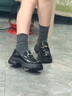 他她（TATA）偵探家女鞋2026樂(lè )福鞋百搭真皮鞋厚底豆豆鞋 黑色（寬版） 38 曬單實(shí)拍圖
