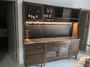 獨家森活北美黑胡桃木餐邊柜實(shí)木一體靠墻酒柜茶水柜儲物高柜櫥柜臺面巖板 2.1米黑胡桃木組合柜 曬單實(shí)拍圖