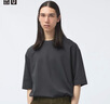 優(yōu)衣庫男女裝大師T AIRism寬松圓領(lǐng)T恤五分袖短袖475355 465185 475355/07青灰色 M 曬單實(shí)拍圖