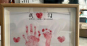 諳諺 滿(mǎn)月紀念手足印嬰兒百天周歲手腳印畫(huà)一家四口全家福三手足情深 A4【我們姐姐弟弟】+印泥 曬單實(shí)拍圖