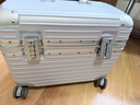 USHOW  TRAVEL德系工藝PC箱鋁框拉桿旅行箱攝影工具箱航空機長(cháng)箱男女行李密碼箱 銀色圓角款卡扣 18英寸 -或可登機-帶內膽 曬單實(shí)拍圖