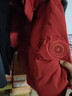 鴨鴨（YAYA）王一博泡芙羽絨服男女同款2024年冬短款連帽時(shí)尚休閑保暖情侶外套 中國紅色-YE5B006142D M /170 曬單實(shí)拍圖