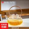 瑩透家用燒水壺電陶爐專(zhuān)用煮茶器耐高溫玻璃泡茶壺杯子套裝大容量茶具 【900ml】透明南瓜提梁壺 曬單實(shí)拍圖
