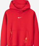 NIKE 耐克童裝男女童紅色拜年服加絨衛衣兒童連帽休閑親膚舒適上衣 曬單實(shí)拍圖