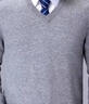 恒源祥斷碼處理羊毛衫男士V 領(lǐng)打底針織衫圓領(lǐng)加厚羊毛衫爸爸裝 V 領(lǐng)/中灰 2XL 曬單實(shí)拍圖