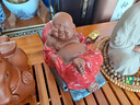 博妍創(chuàng  )意陶瓷大肚彌勒小擺件笑佛精品茶室茶盤(pán)客廳桌面辦公室裝飾擺設 搖搖彌勒【紅色】 曬單實(shí)拍圖