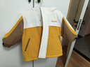 戴維貝拉（DAVE＆BELLA）男童連帽外套男寶寶上衣秋冬裝新款童裝洋氣兒童外衣女童服飾 姜黃色【夾棉加厚款】DB3241555-T 130 cm（建議身高120-130cm） 曬單實(shí)拍圖