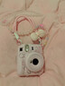 【mini12透明外殼】instax水晶殼拍立得硬殼相機保護殼殼子鏈條潮 粉白短+布蝴蝶結+斜挎鏈+貼紙+Mini12透明殼 曬單實(shí)拍圖