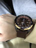 POEDAGAR瑞士正品男士手表韓版夜光潮流防水商務(wù)日歷新款手表男士石英腕表 C103黑殼棕面皮帶款 48mm 曬單實(shí)拍圖